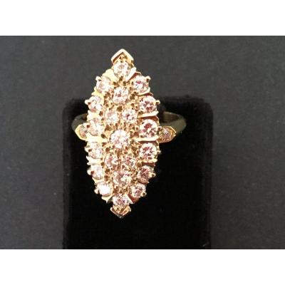 Pompadour Diamonds Ring In Yellow Gold