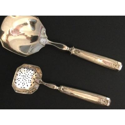 Art Nouveau Dessert Service In Silver