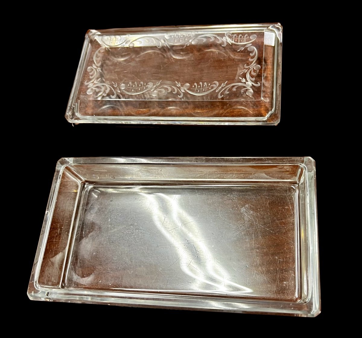 Val Saint-lambert Crystal Candy Jar.-photo-2