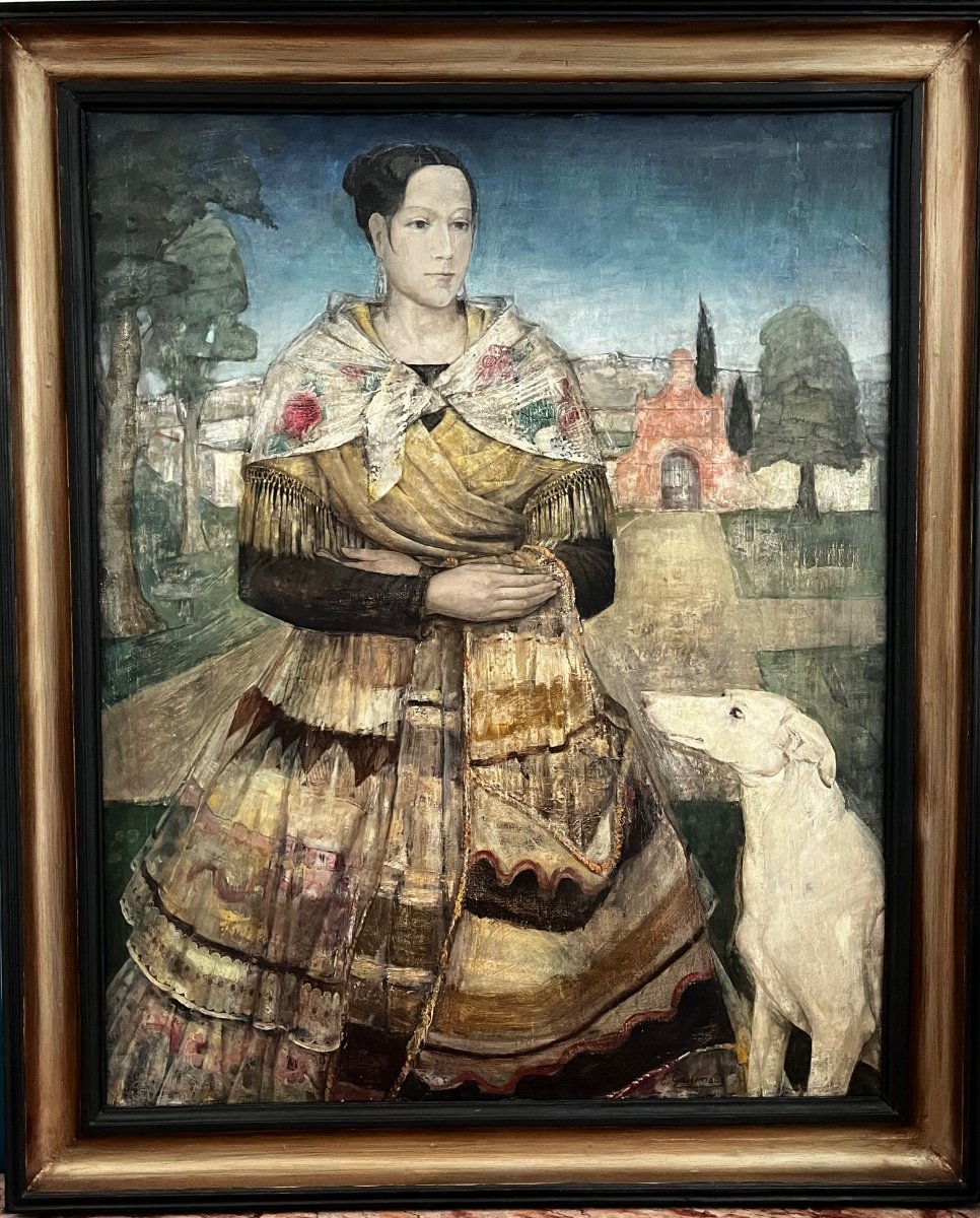 Emile Gastemans : La Jeune Espagnole Au Chien