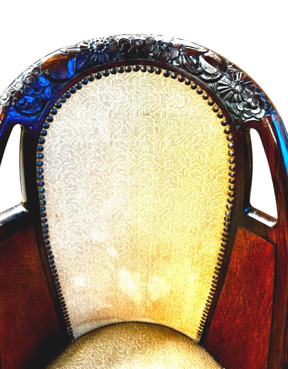 Serie De 6 Chaises Gondoles En Palissandre -photo-3
