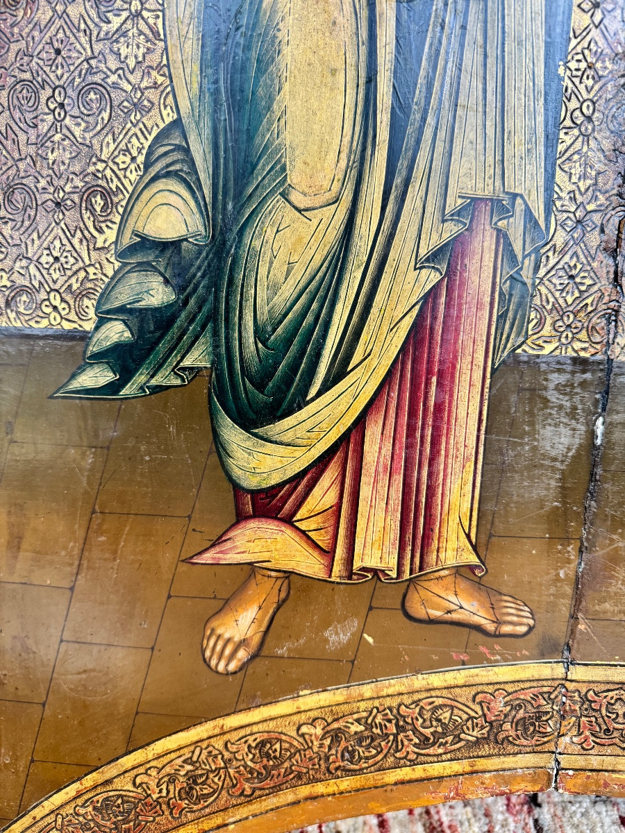 Icône Russe monumentale  avec l’apôtre Jakobus et l’évangéliste Lukas-photo-2