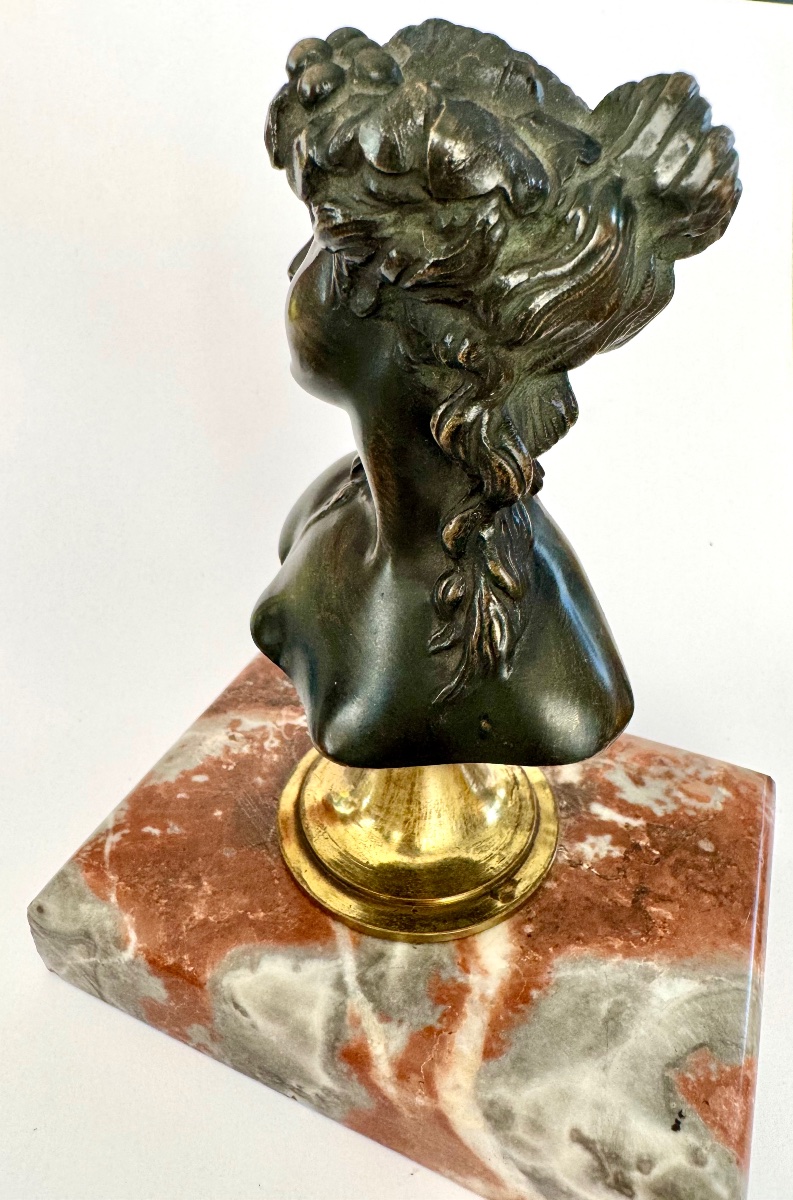 Presse papier en bronze sur marbre -photo-3