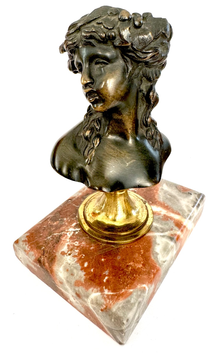 Presse papier en bronze sur marbre 