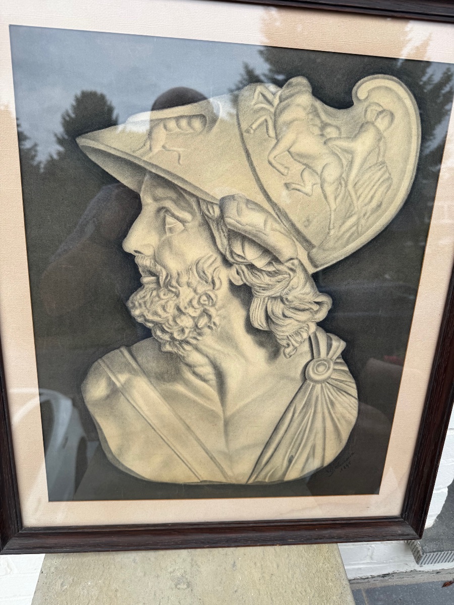 Portrait du buste de Menelas roi de Sparte de la mythologie grecque 