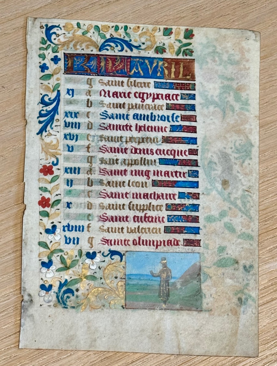 An Illuminated Page From A 15th Or 16th-century Book Of Hours -photo-2