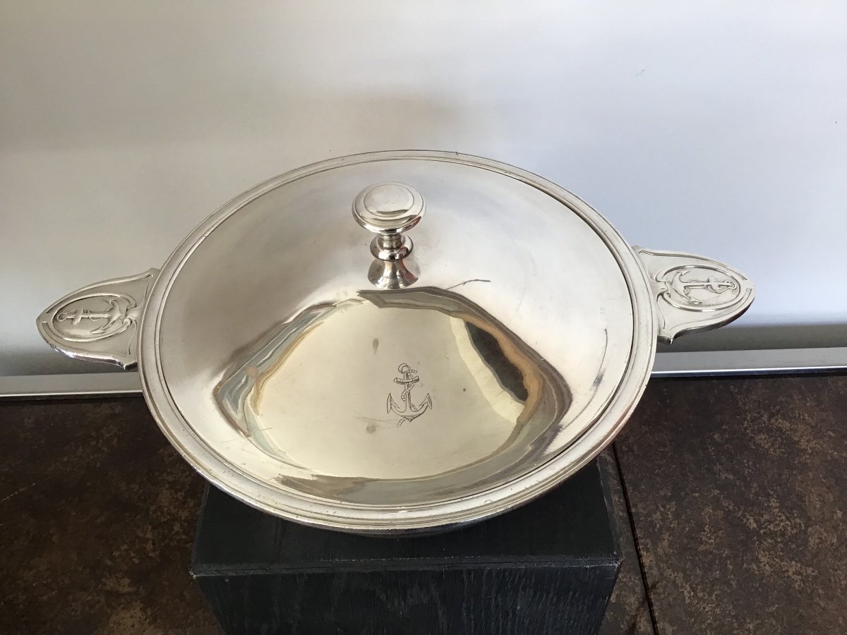 Tureen In Silver Plated Marine Anchor "royal"-photo-2