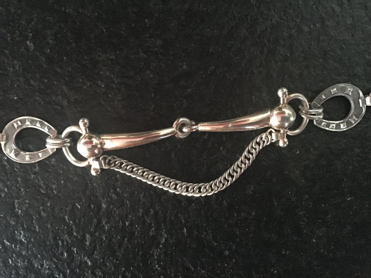 Silver And Vermeil Bracelet On The Horse Theme