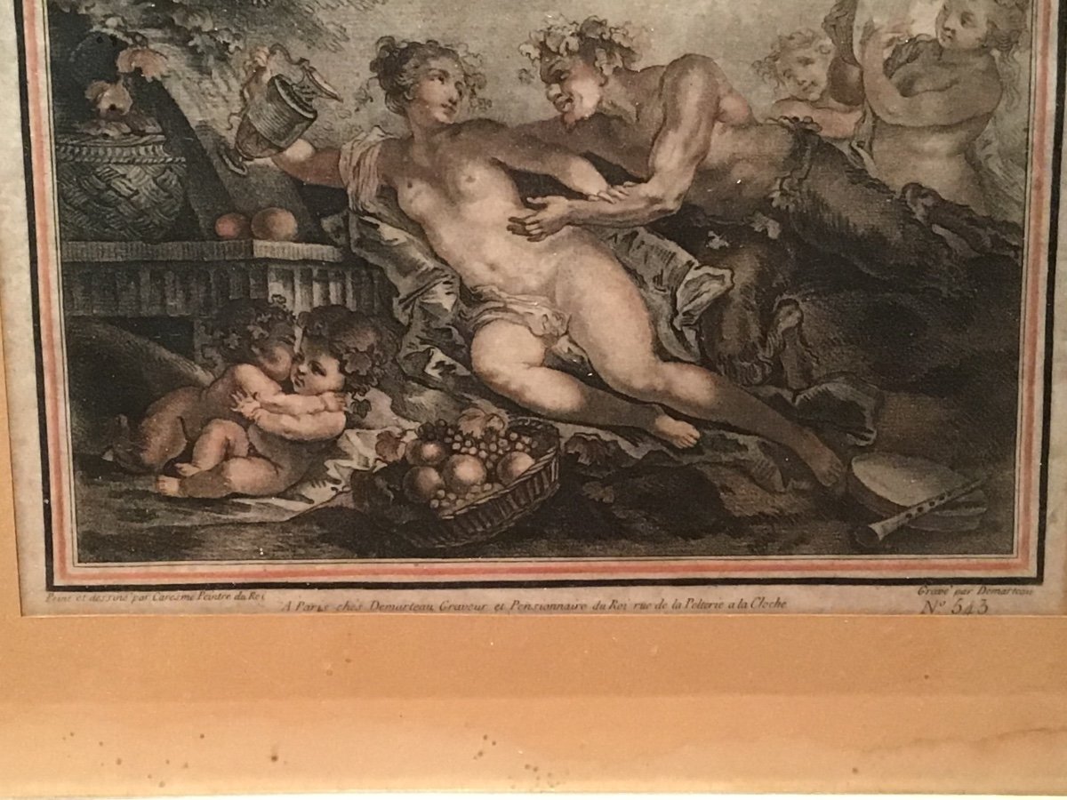 Engraving By Caresme Painter Of The King 18th Century -photo-3
