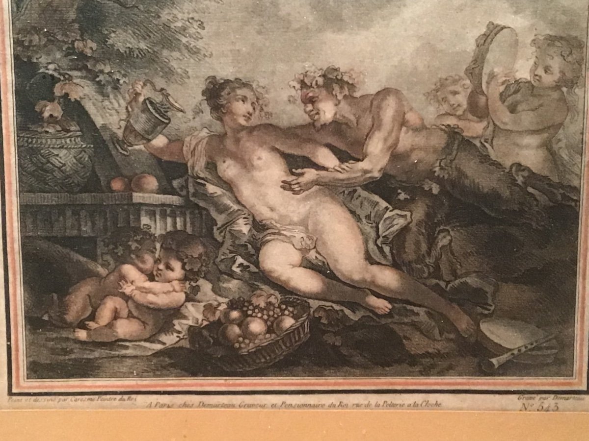 Engraving By Caresme Painter Of The King 18th Century -photo-4