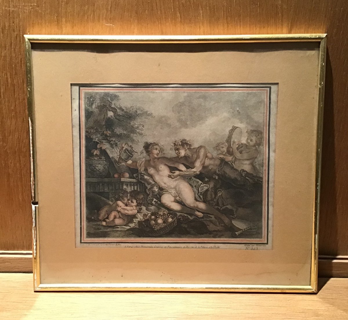 Engraving By Caresme Painter Of The King 18th Century -photo-1