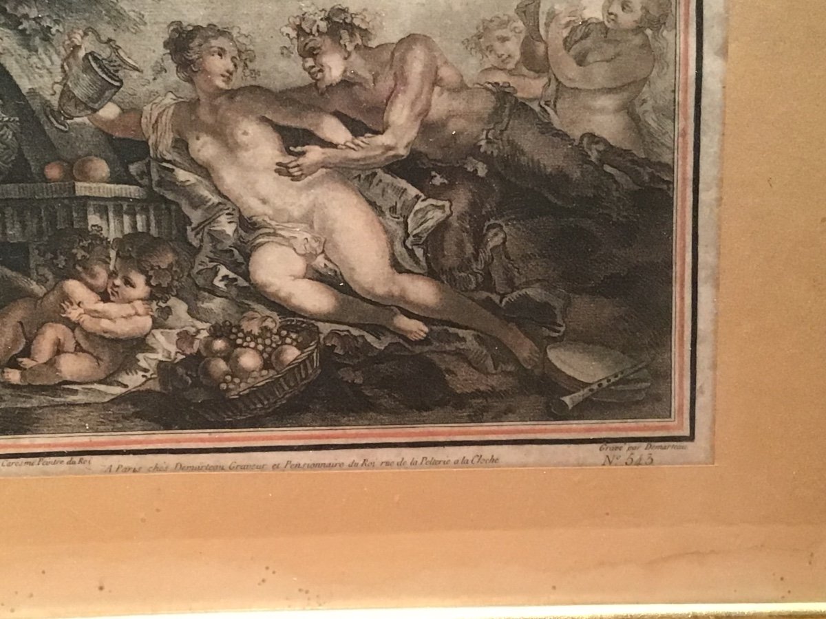 Engraving By Caresme Painter Of The King 18th Century -photo-2
