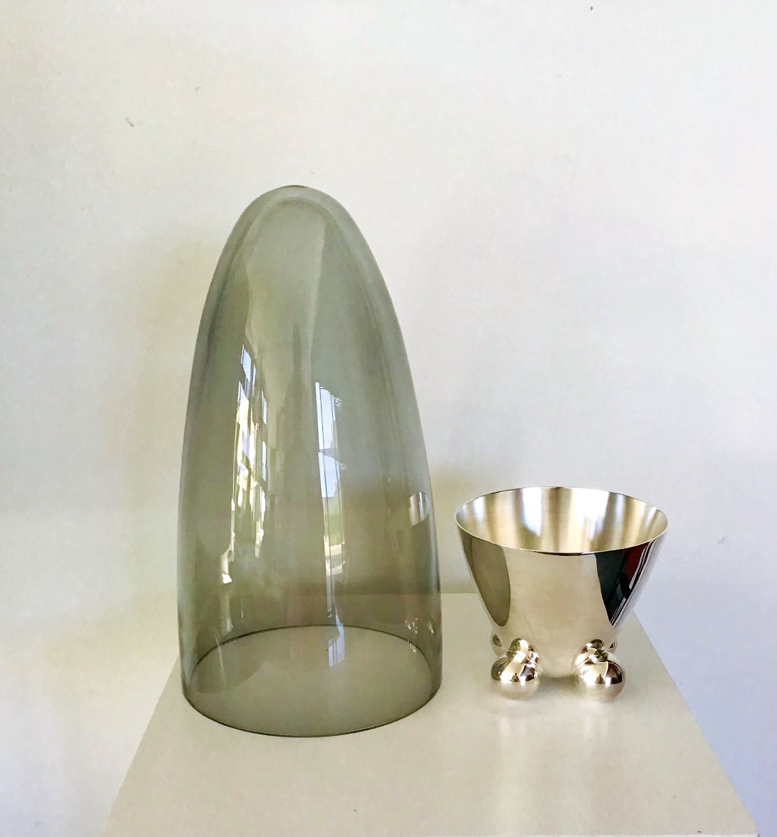 Vase en cristal et métal argenté Christofle par R.HUTTEN -photo-4