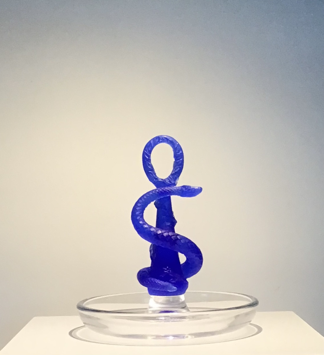 Sculpture en forme de caducée Daum