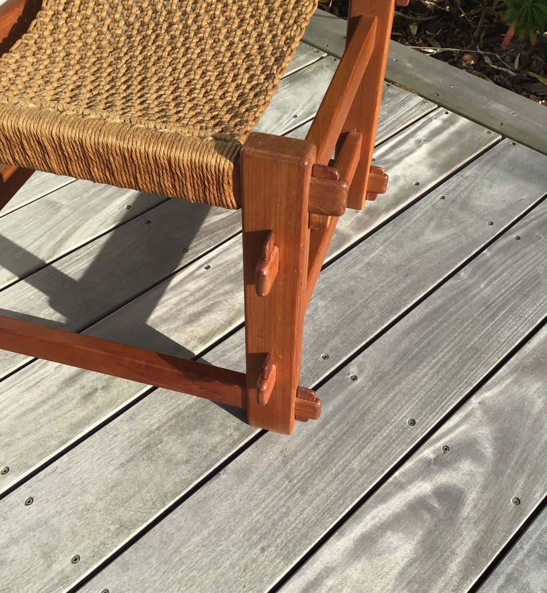 Brazilian Stool In Teak And Rope-photo-1