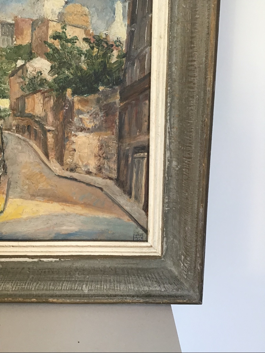 Peinture sur isorel Montmartre signée et datée 1954-photo-2