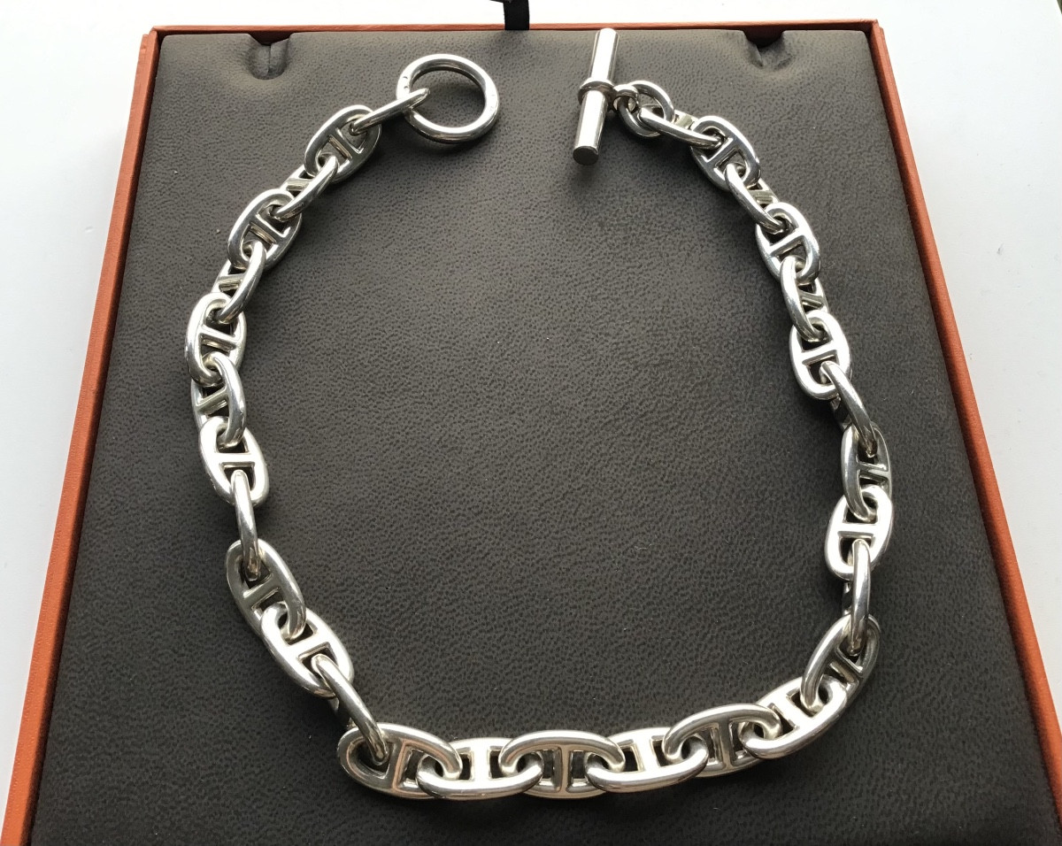 Hermès Anchor Chain Necklace 135g-photo-2