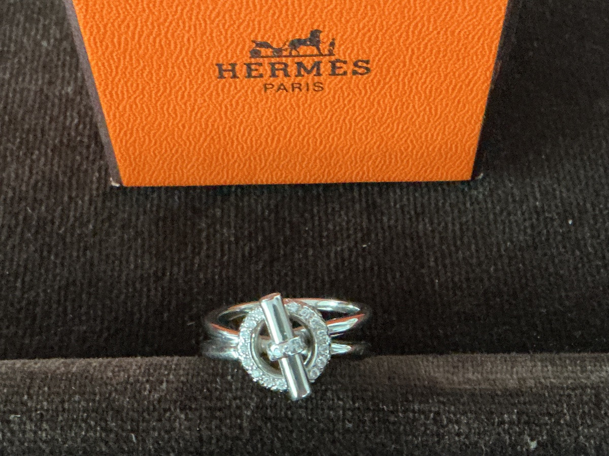 Hermès Ring In White Gold And Diamonds-photo-2