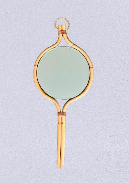 Rattan Mirror Attributed To Louis Sognot