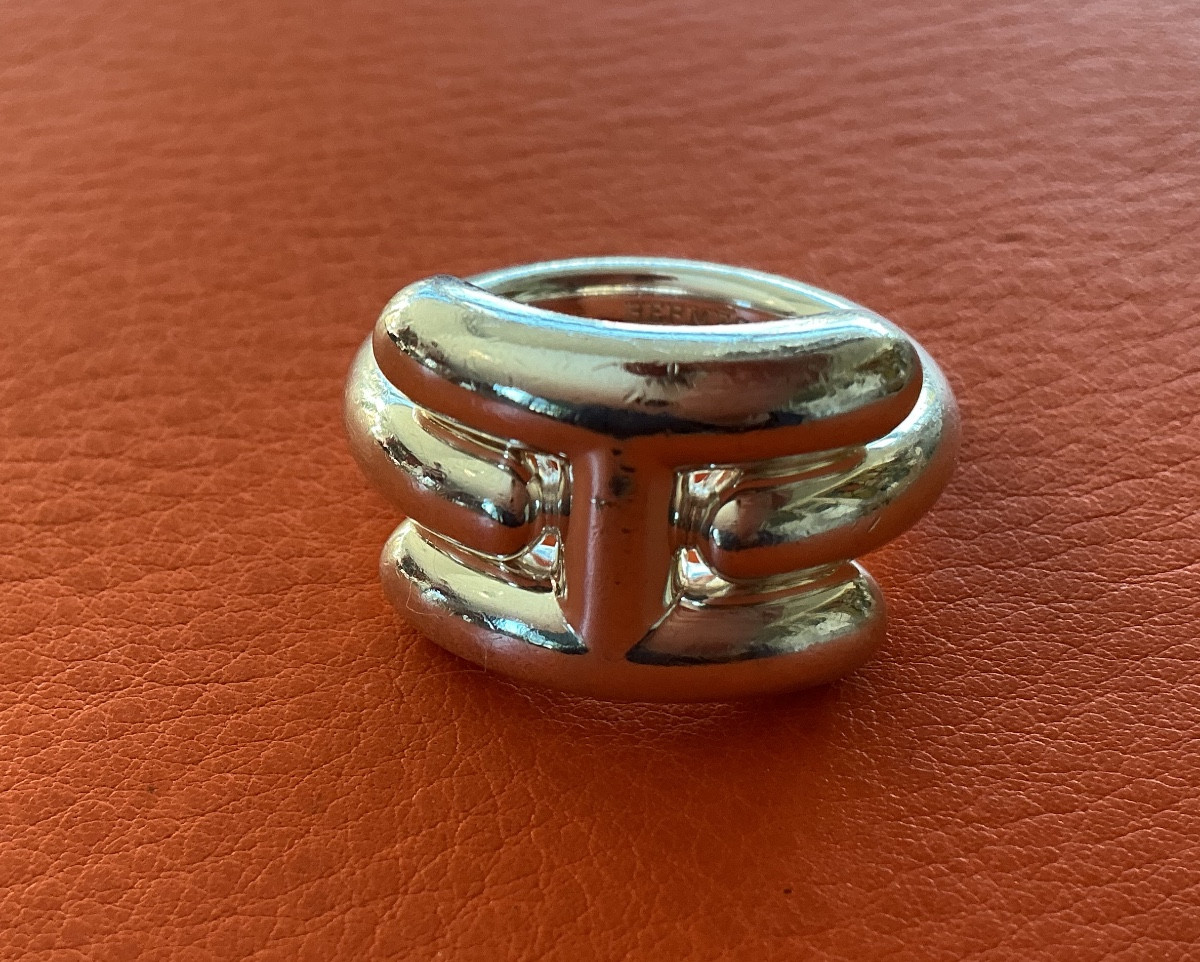 Bague HERMES vintage en argent-photo-2