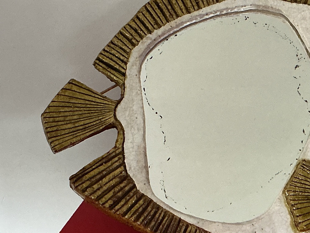Ceramic Fish Mirror From The 60s/70s-photo-3