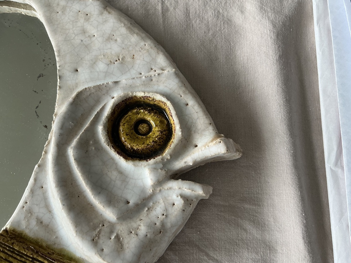 Ceramic Fish Mirror From The 60s/70s-photo-2