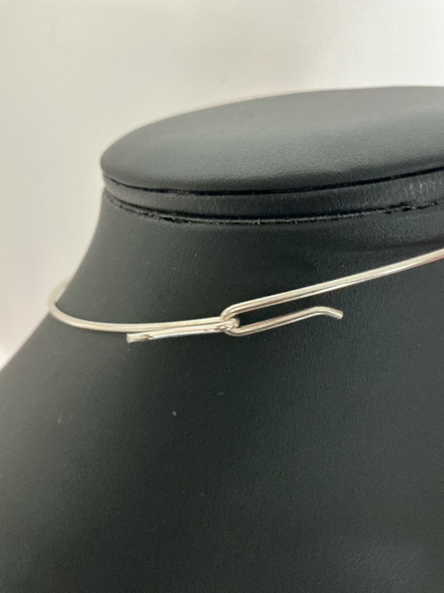 Vintage Choker Necklace In Silver And Lapis Lazuli-photo-4