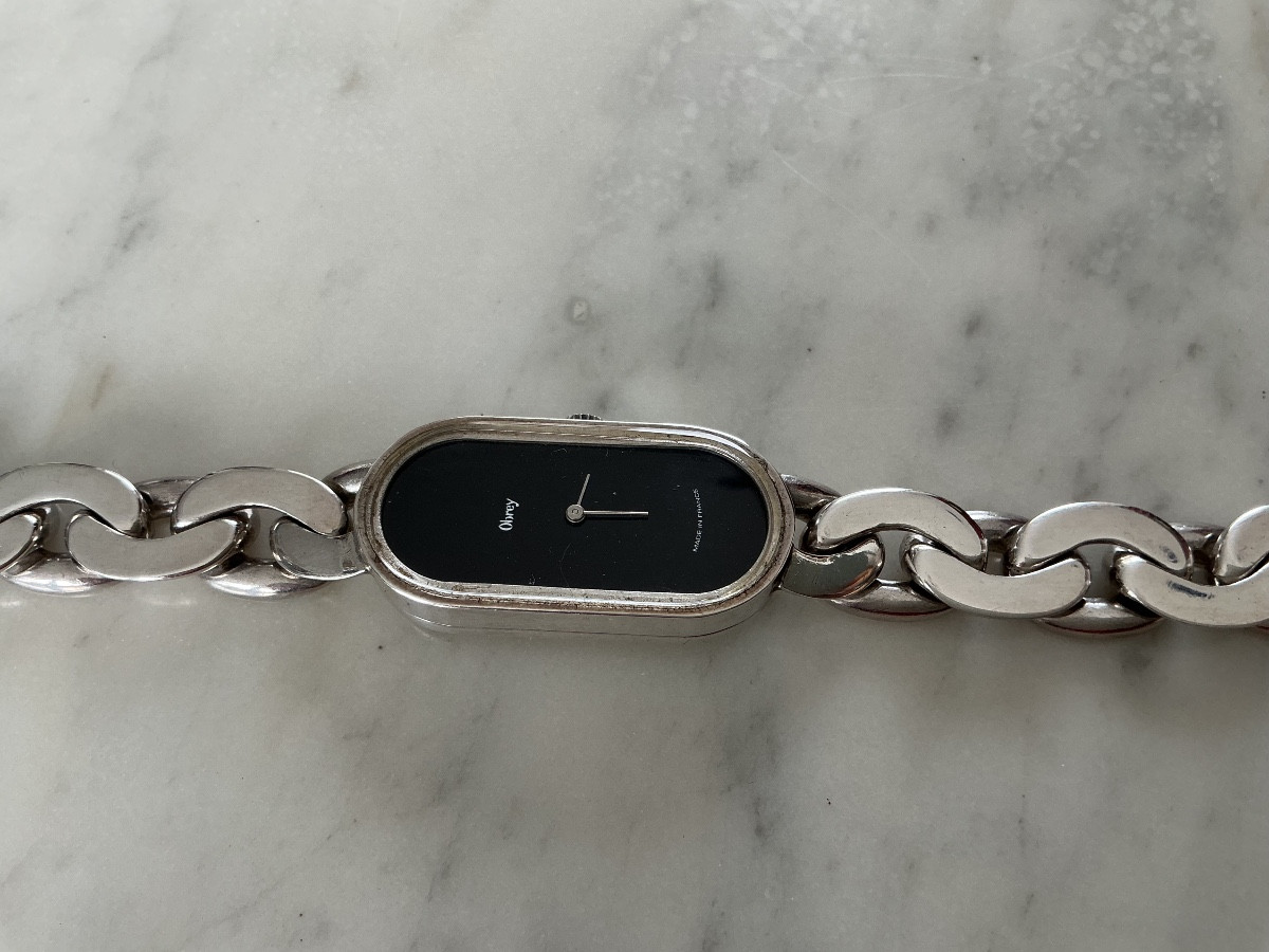 Montre argent vintage OBREY design E. MEERSON-photo-2