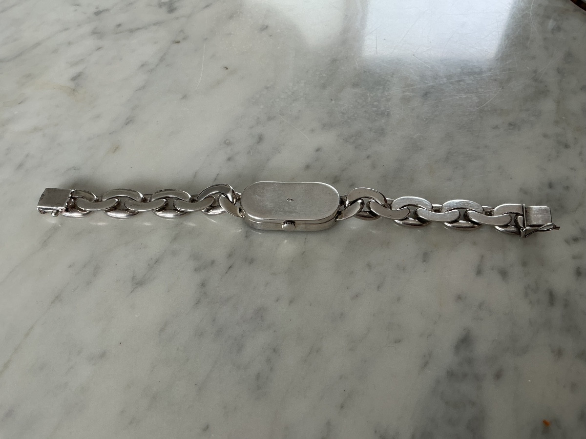 Montre argent vintage OBREY design E. MEERSON-photo-1