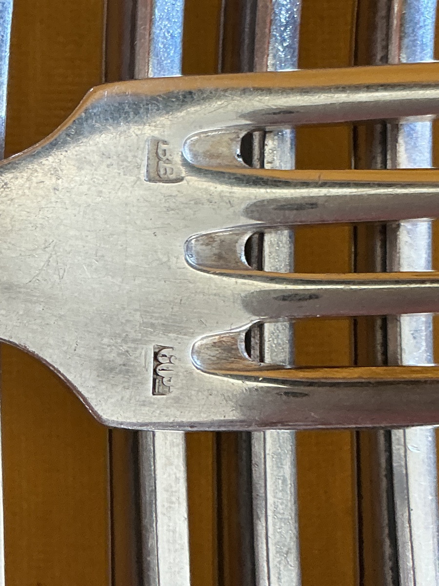 Série de 12 couverts en métal argenté Art Deco-photo-2