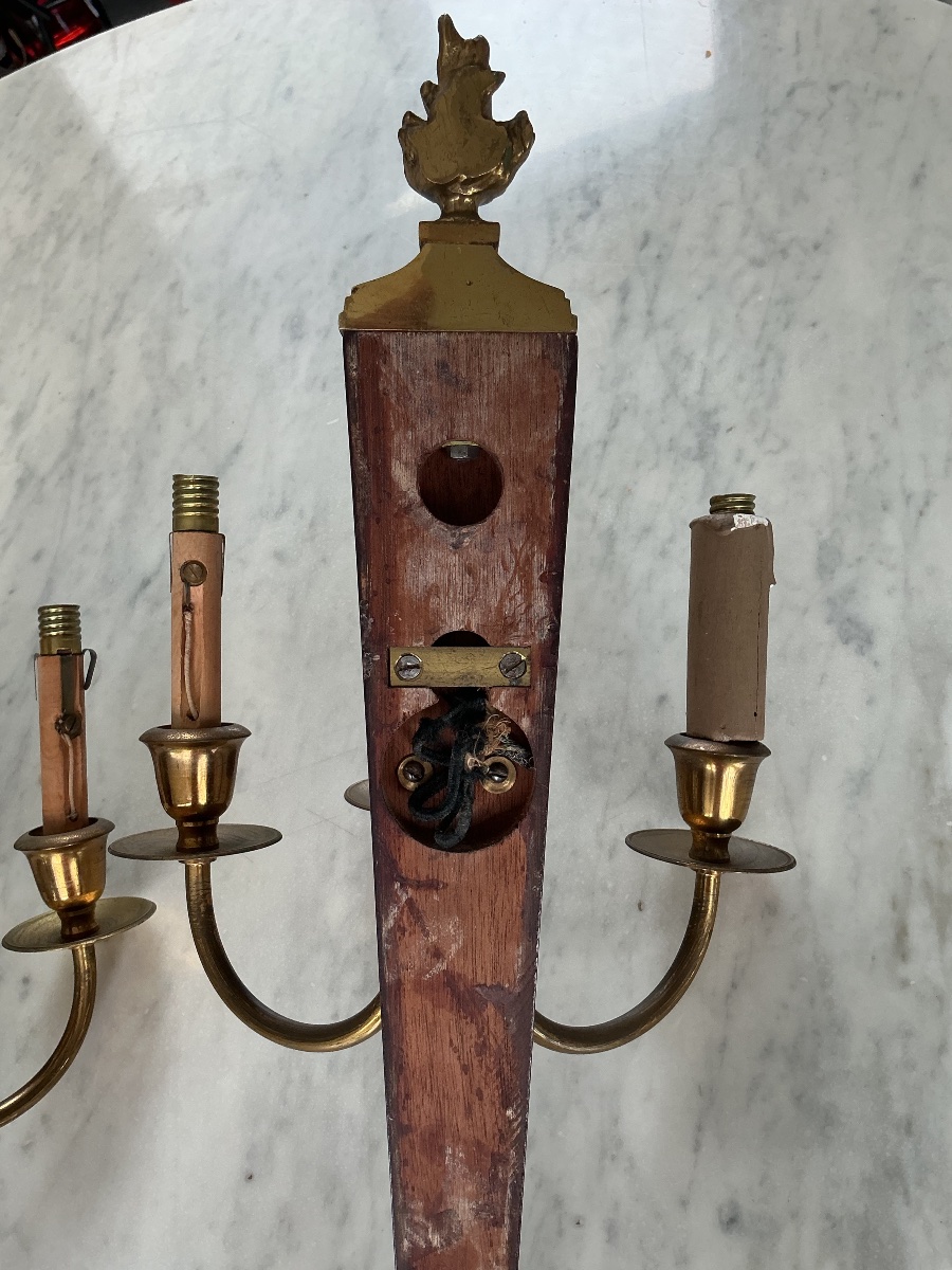 Pair Of Neoclassical Wall Sconces Attributed To André Airbus, 1940-photo-4
