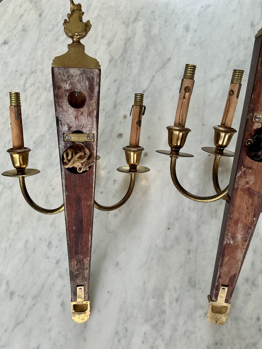 Pair Of Neoclassical Wall Sconces Attributed To André Airbus, 1940-photo-8