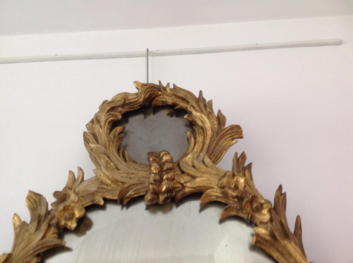 Pair Of Golden Wood Mirrors XIX-photo-1