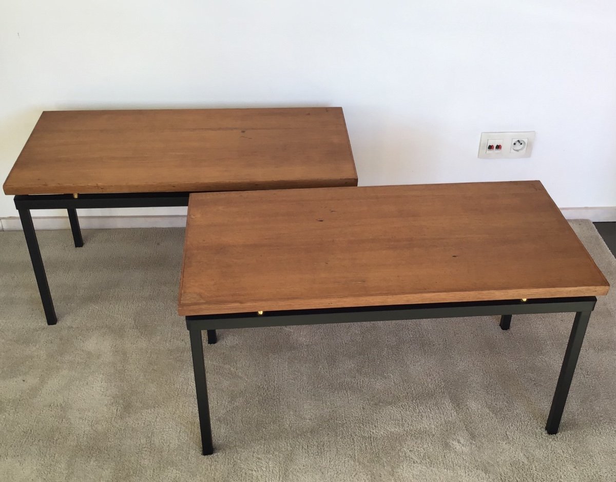 Pair Of Tubauto Levallois Tables 1950 Reconstruction-photo-2