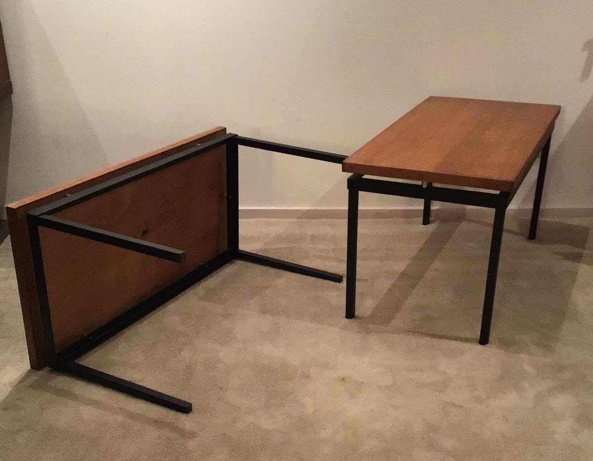 Pair Of Tubauto Levallois Tables 1950 Reconstruction-photo-3