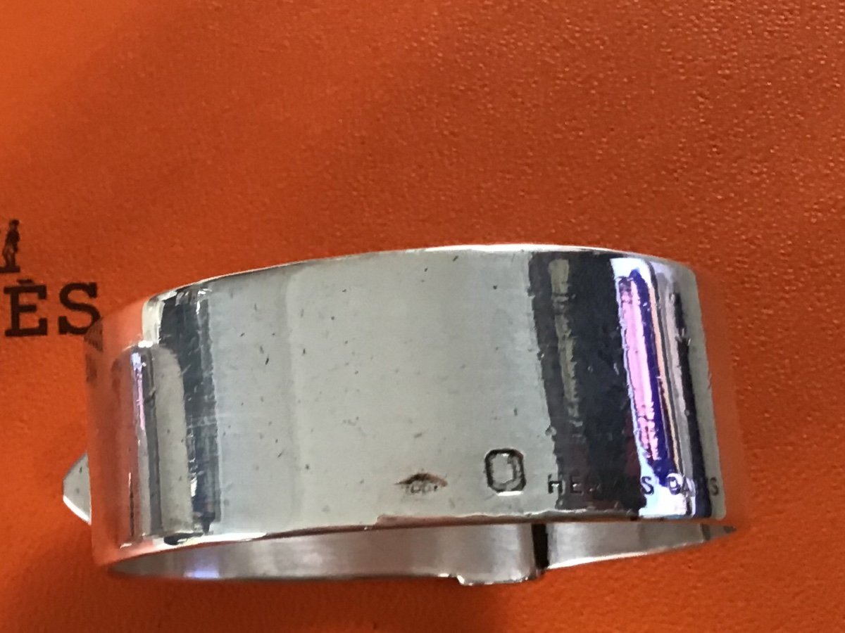 Paire De Ronds De Serviette HermÈs Argent Massif-photo-4