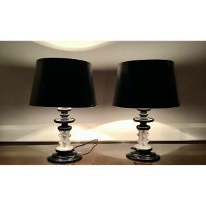 Pair Of Lalique Lamps