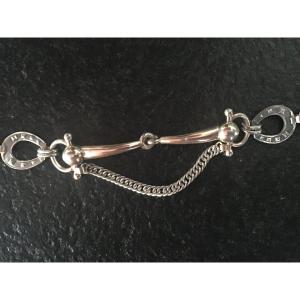 Silver And Vermeil Bracelet On The Horse Theme