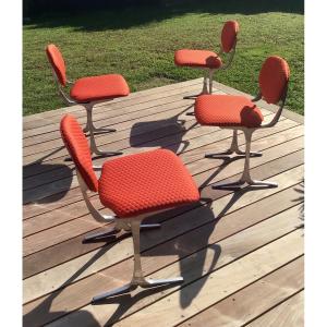Série De 4 Chaises 1970 Design Pierre Charron