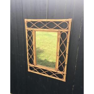 Large Bamboo And Rattan Mirror 1950/60
