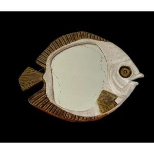 Ceramic Fish Mirror From The 60s/70s