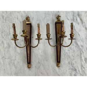 Pair Of Neoclassical Wall Sconces Attributed To André Airbus, 1940