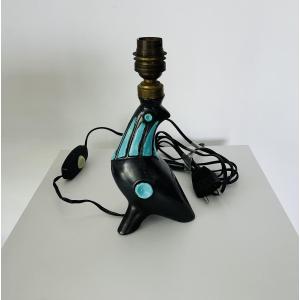 Petite lampe en céramique oiseau 1950