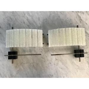 Pair Of Modernist Wall Lights 1950 Lunel Or Arlus?