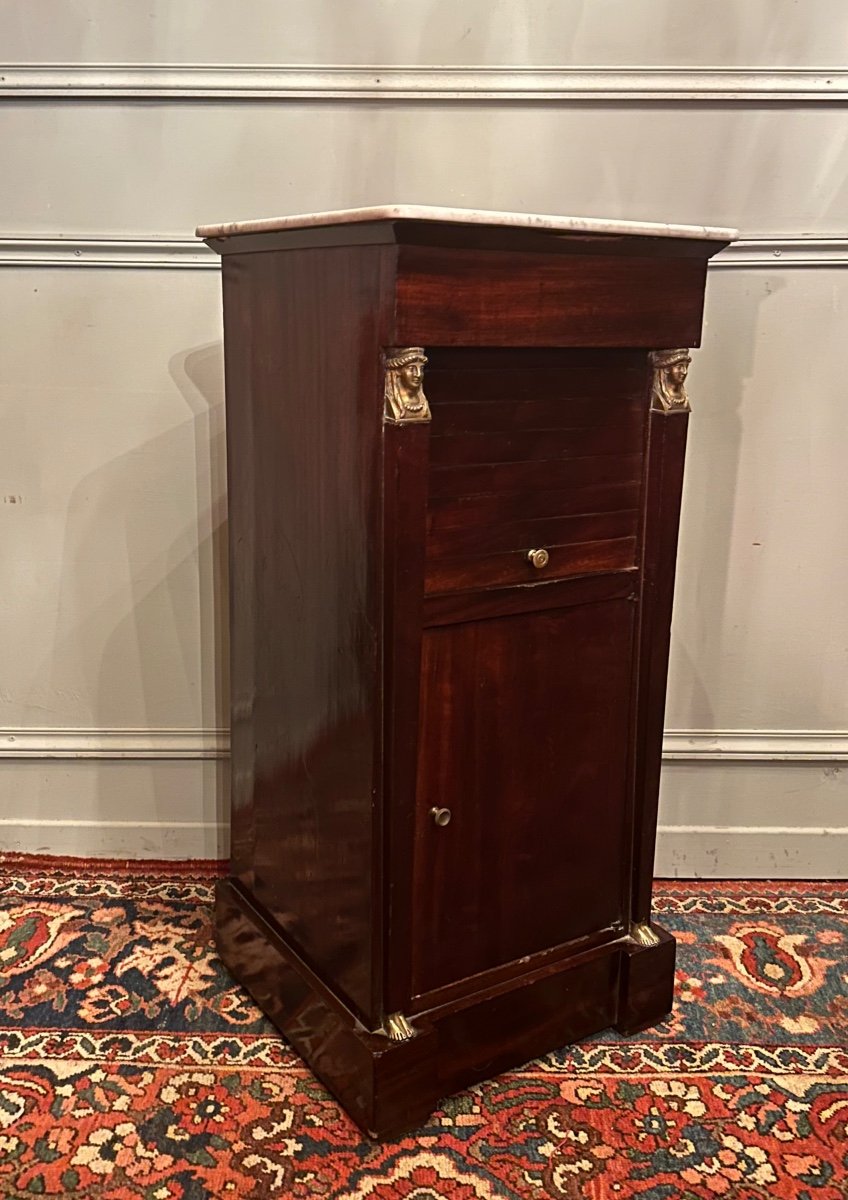 Chevet D’epoque Empire Retour D’egypte,en Acajou. 