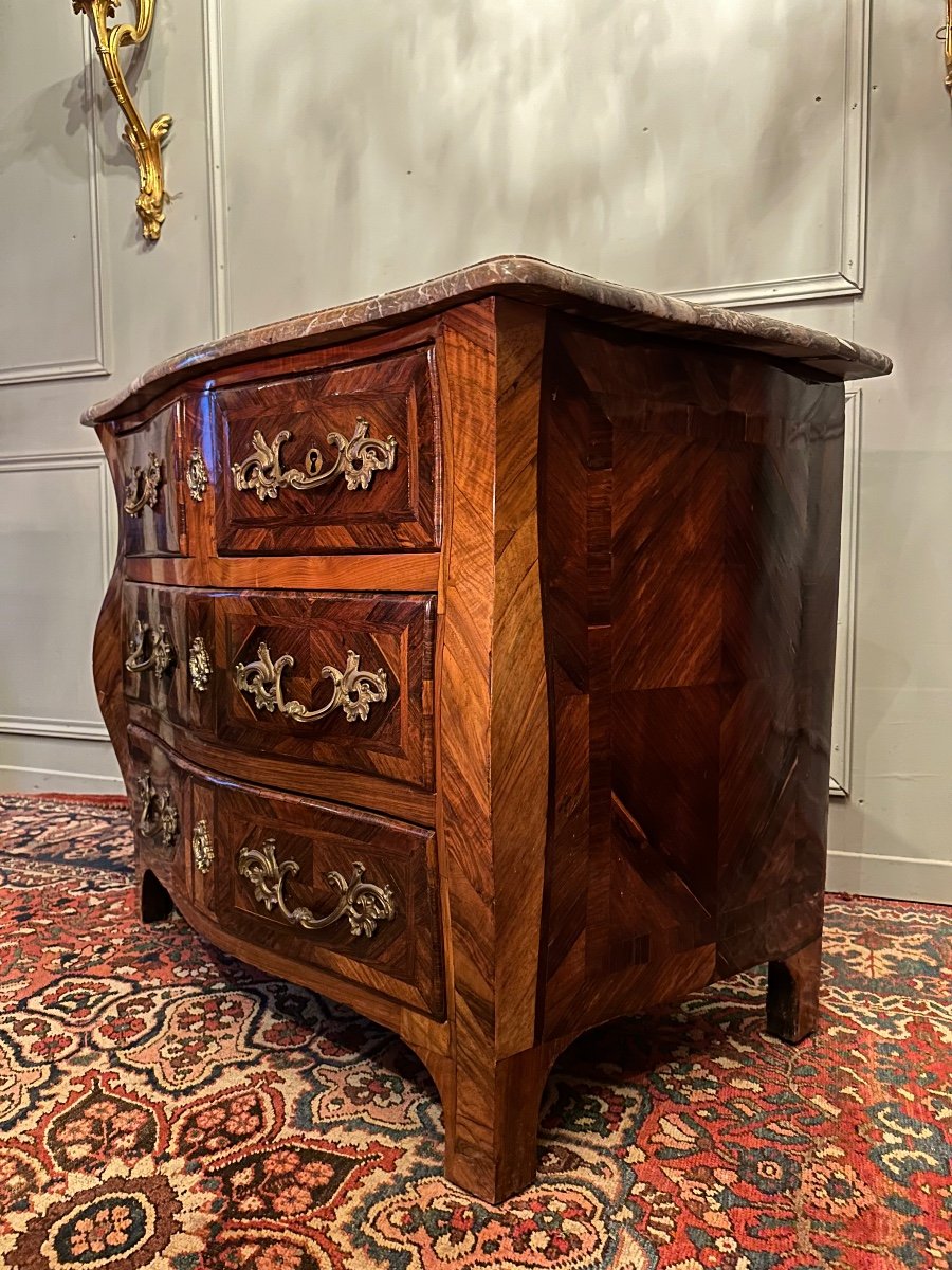 Commode Louis XV Galbée Toutes Faces, D’époque XVIII ème. -photo-3