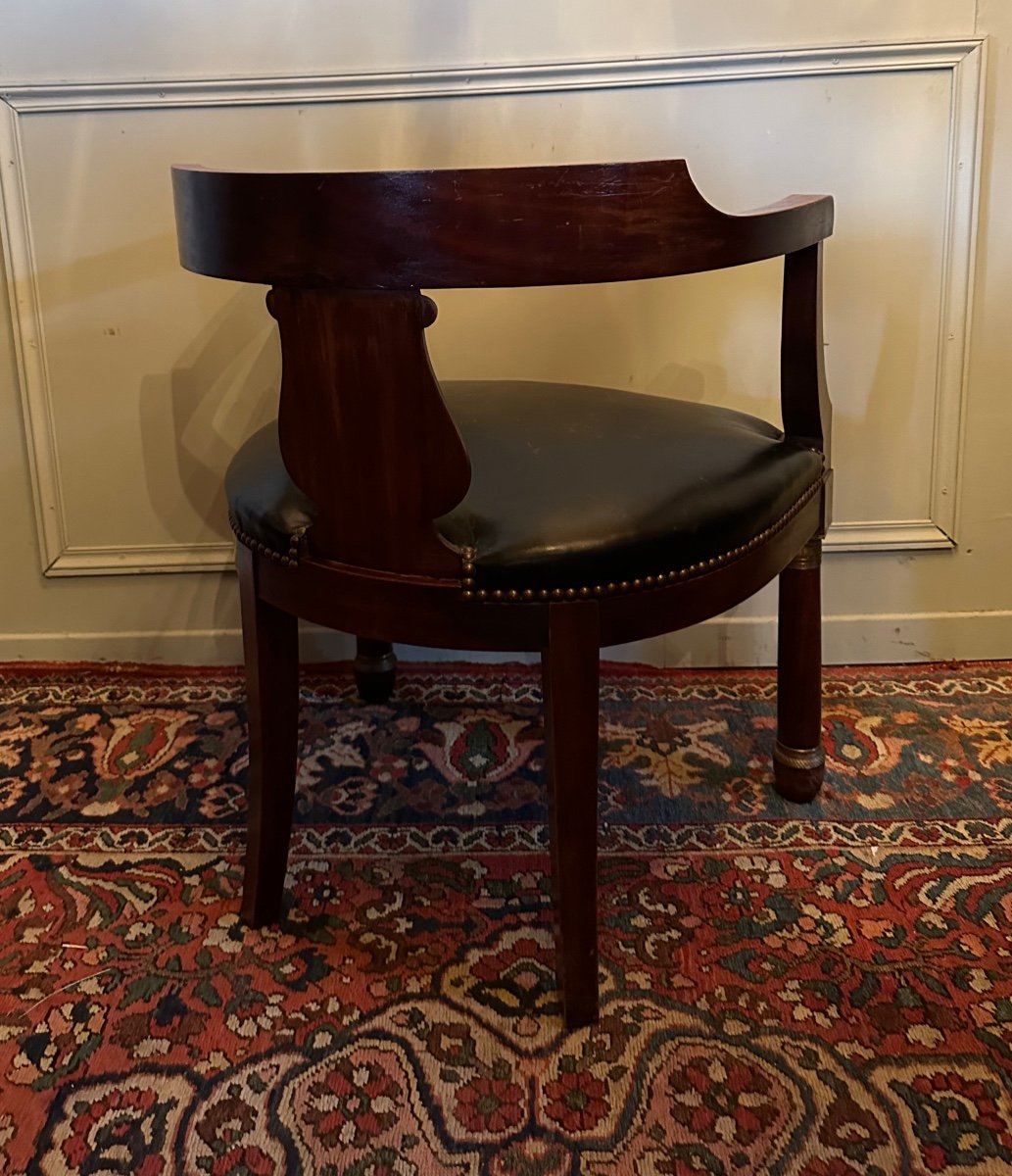 Office Armchair, Empire Style, Mahogany.-photo-4