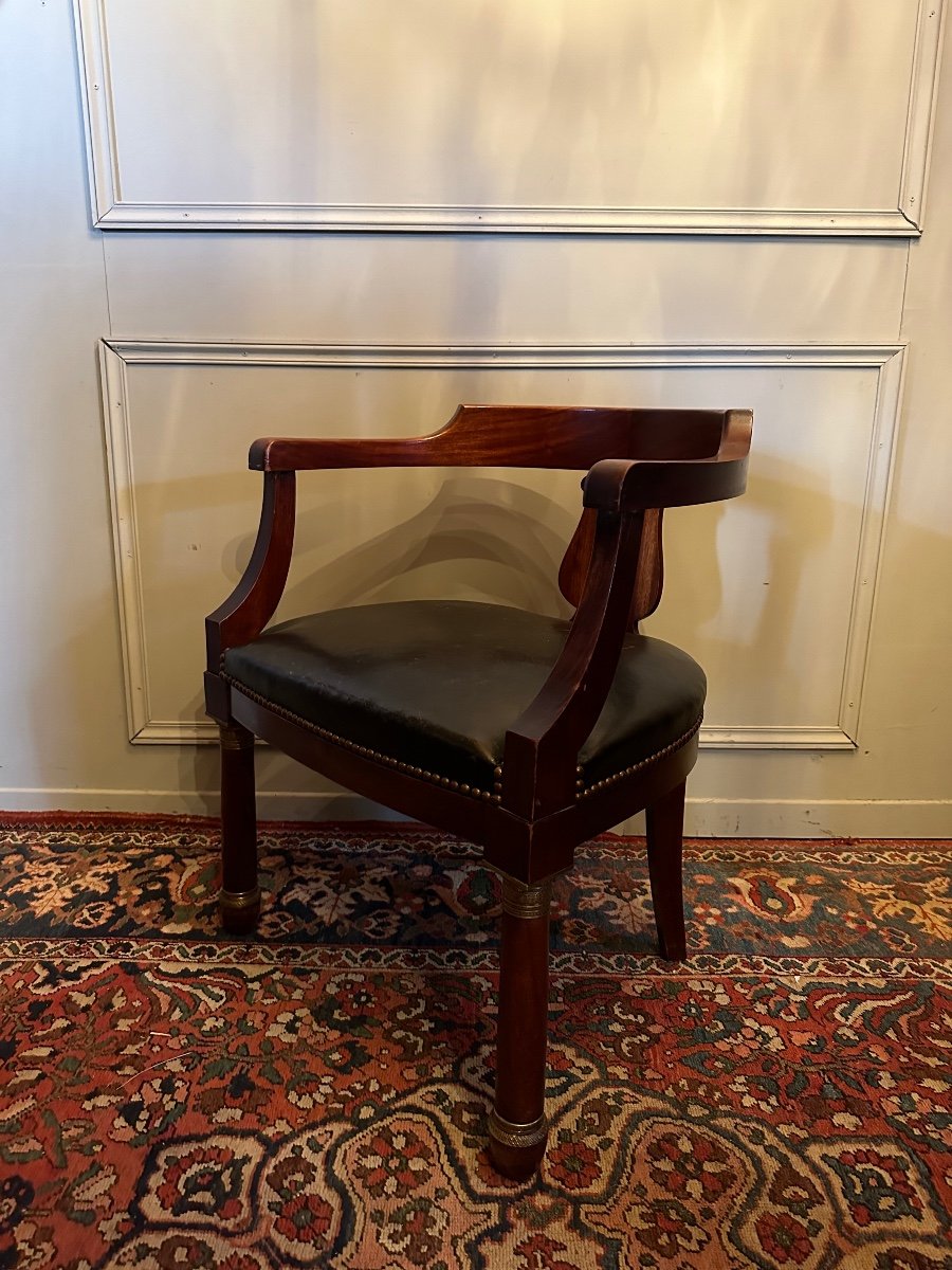 Office Armchair, Empire Style, Mahogany.-photo-1