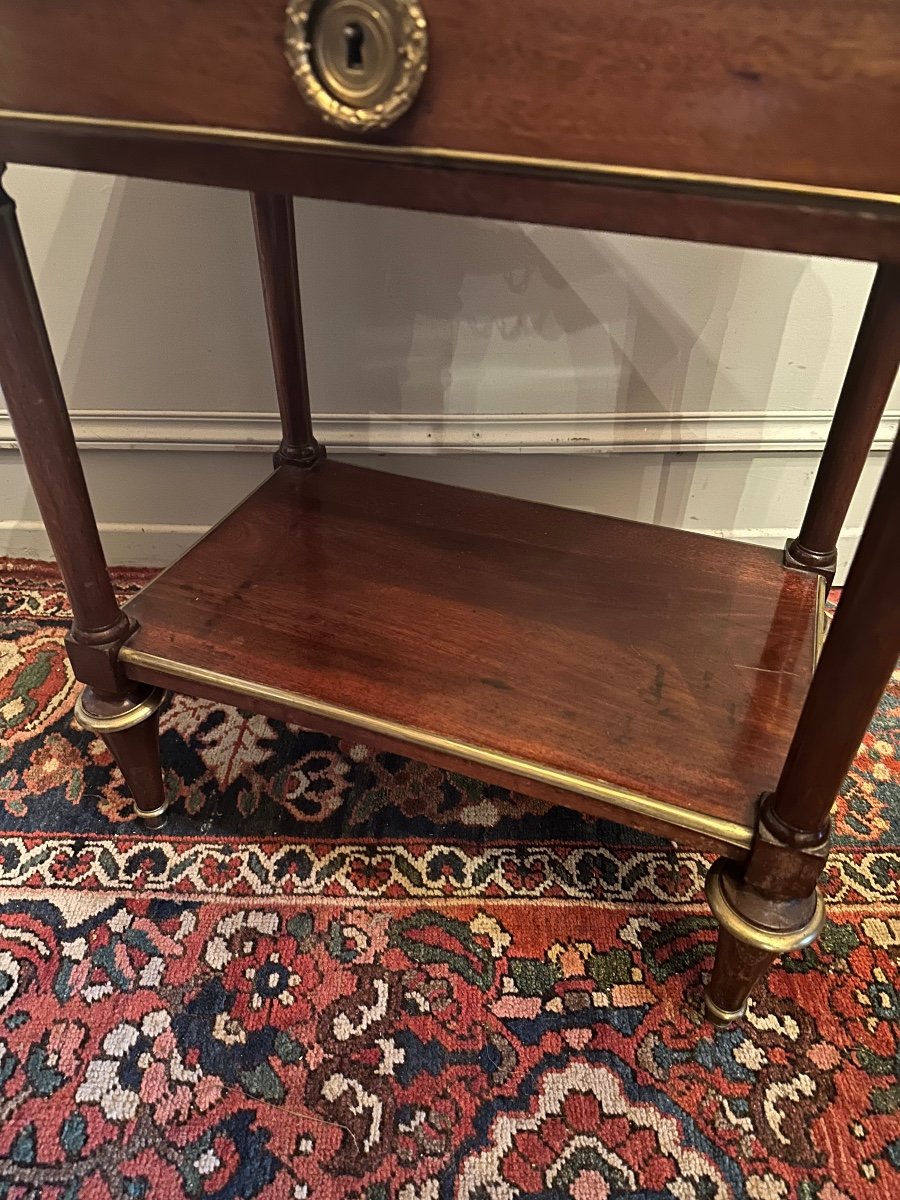 18th Century Bedside Table In Mahogany-photo-4