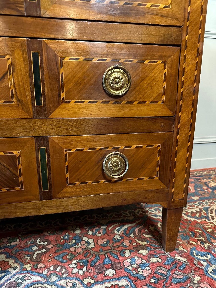 Louis XVI Commode From The XVIIIth Century, In Marquetry.-photo-6